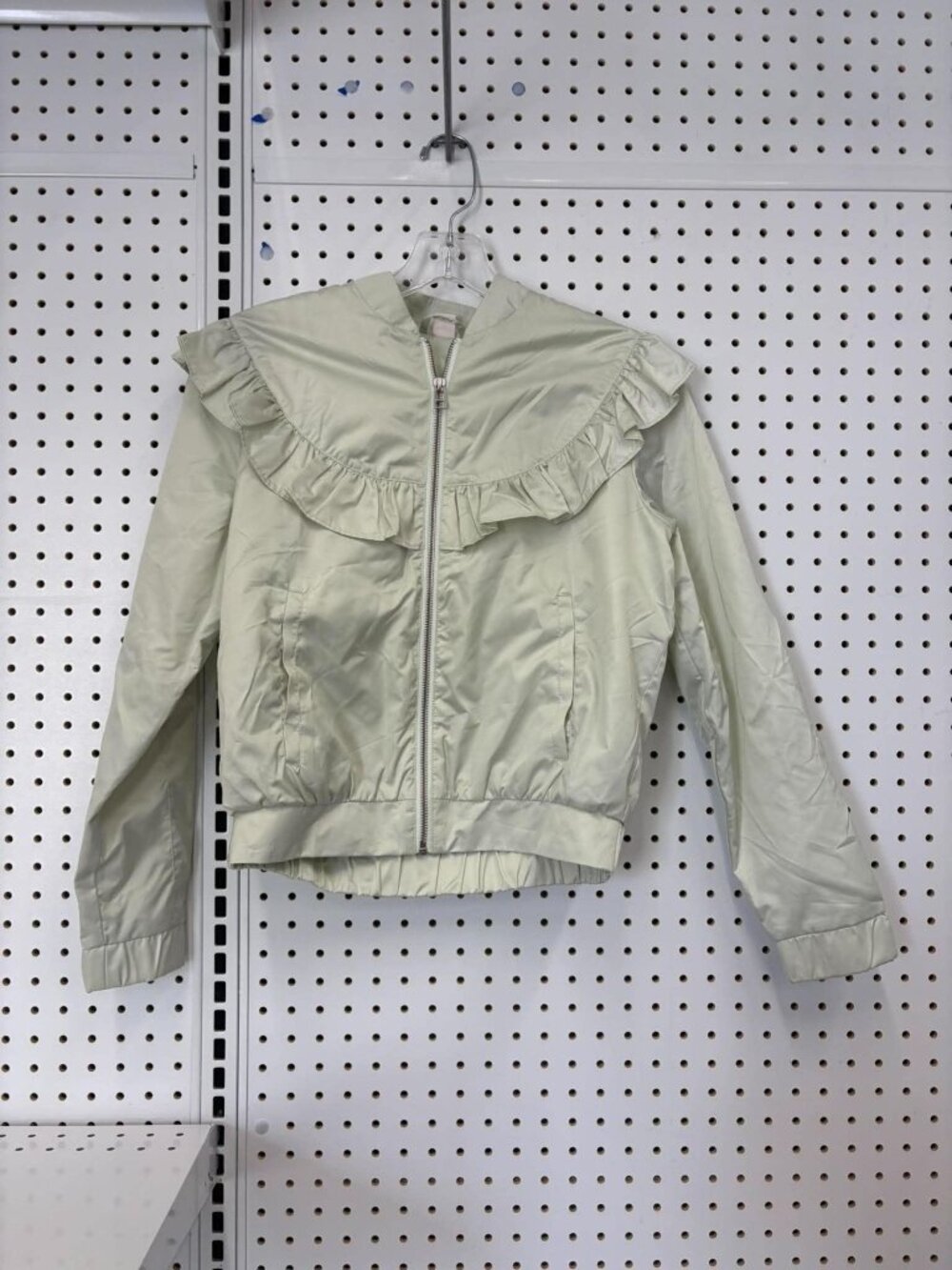 Nordstrom Rack Green Mint Lightweight Ruffle Bomber Jacket XSP
